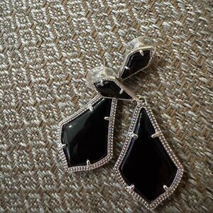 Kendra Scott Alexa Black Opaque Earrings